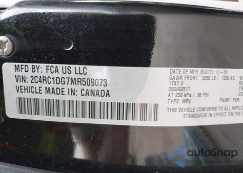 2021 Chrysler Voyager Lxi from USA, damaged, VIN 2C4RC1DG7MR509073